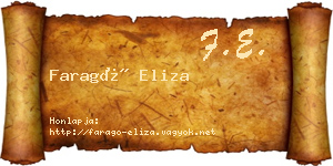 Faragó Eliza névjegykártya