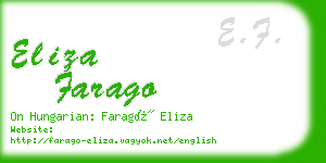 eliza farago business card